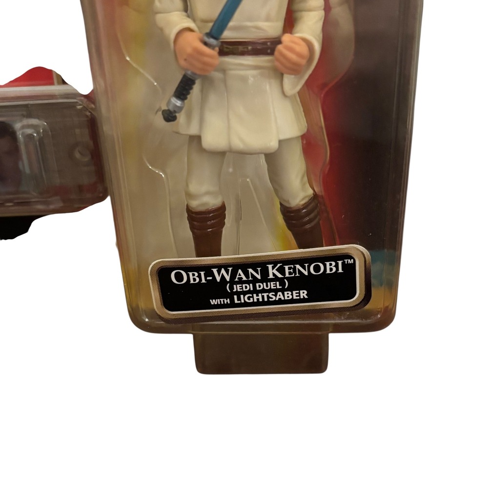 Star Wars Episode I Obi-Wan Kenobi Jedi Duel Action Figure CommTech Hasbro New - Picture 6 of 16